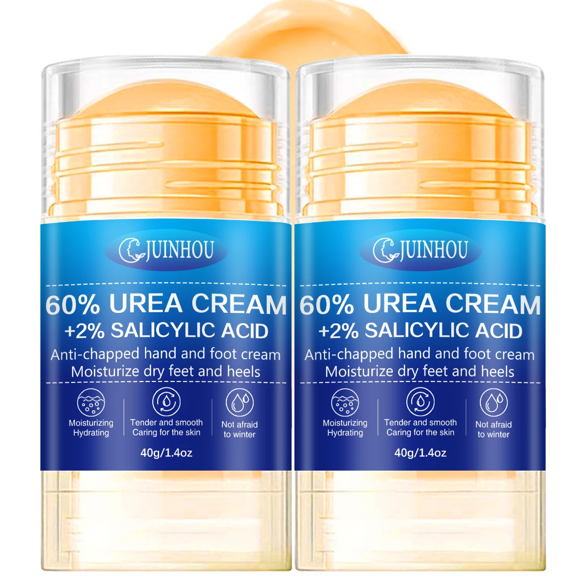 JUINHOU 40g Fußpflegestift 60% Urea 2% Salicylsäure Exfoliation und Hornhautentfernung Tragbare Pflege für trockene, rissige Fersen Pediküre-Pflege – Detail 15