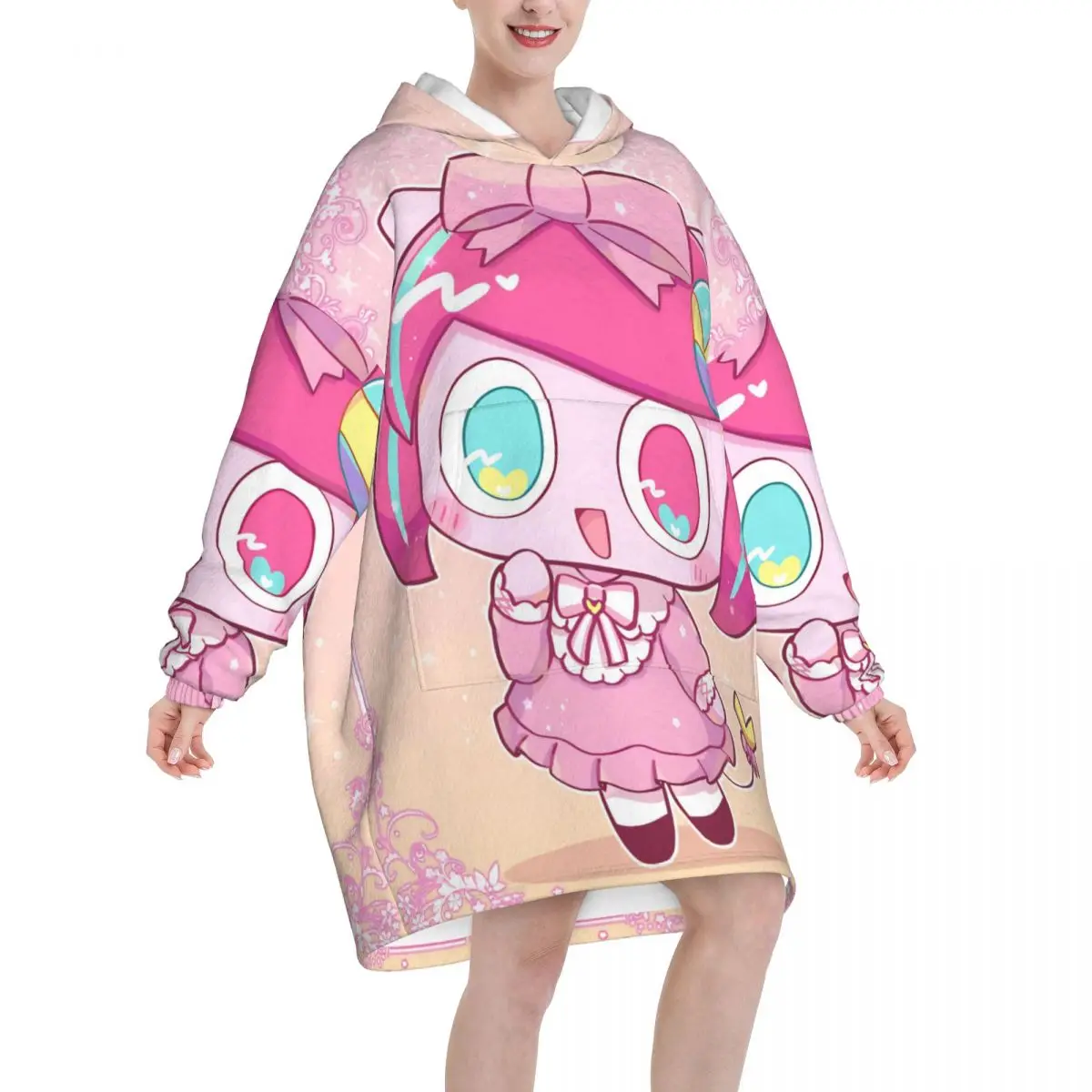 Pepoyos Musician Minstrel Blanket Hoodie Wearable Blanket Oversize with Pocket Warm Sleeping Bag Soft Cozy Onesie
