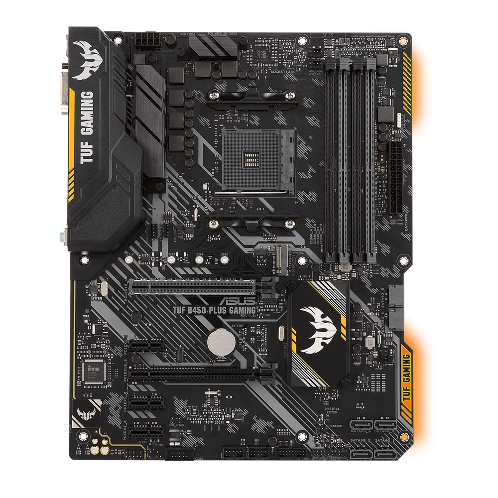 Материнская плата ASUS TUF B450-PLUS GAMING B450, разъем AM4 DDR4, 128 ГБ, поддержка Ryzen 5 5600 5500 PRO 1200 3600 1600 процессоров M.2 ATX