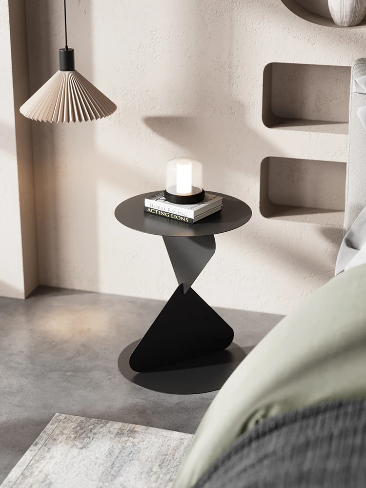 Nordic luxury bedside table creative edge minimalist designer sofa side cabinet movable small round table bedside cabinet