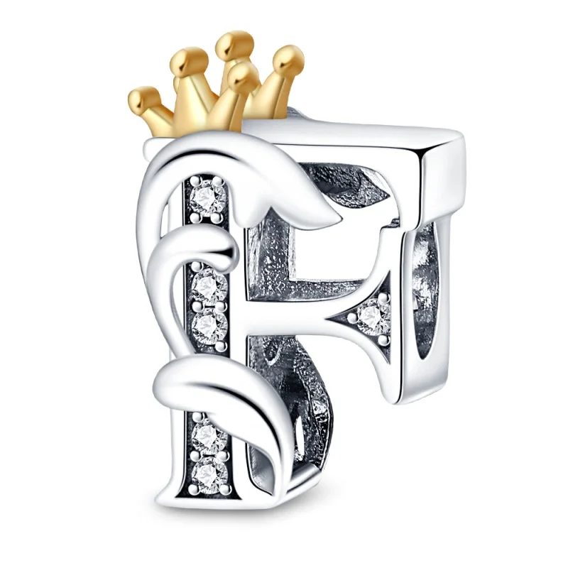 925 Sterling Silver Letter Charm Bead A-Z for Bracelets - Product Image 7