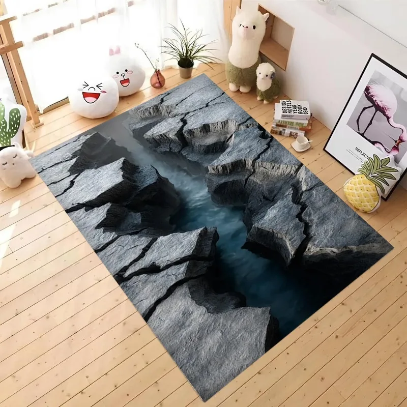 Endless Abyss Illusion Carpet Visual Holes Living Room Bedroom Rug Decoration Floor Mat Creative Entrance Door Mat