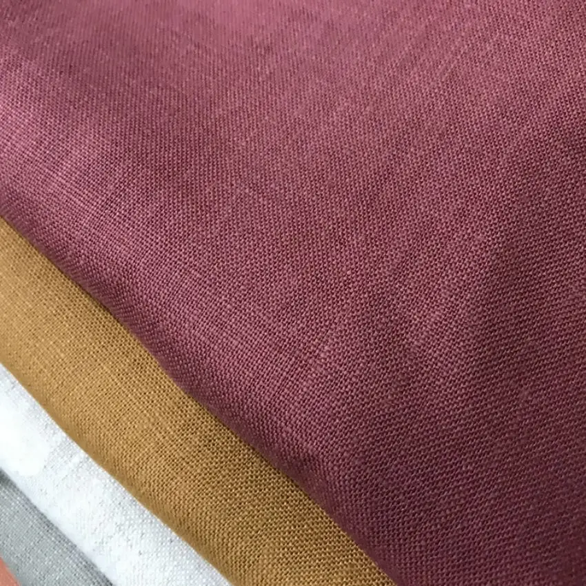 6S 266G thick pure linen solid color  autumn and winter coat garment fabrics cushion suit clothing linen slub for man or woman