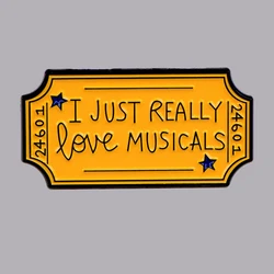 Musical Ticket Enamel Pin Brooch Pines Lapel Pins Badge on Backpack Clothing Accessories Fashion Jewelry Gift For Music Lovers