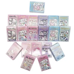 MINISO 50pcs Japanese Anime Sanrio Card Laser Photo Card Kuromi Melody Cinnamoroll Pachacco kawaii Decoration Cartoon Card Gift