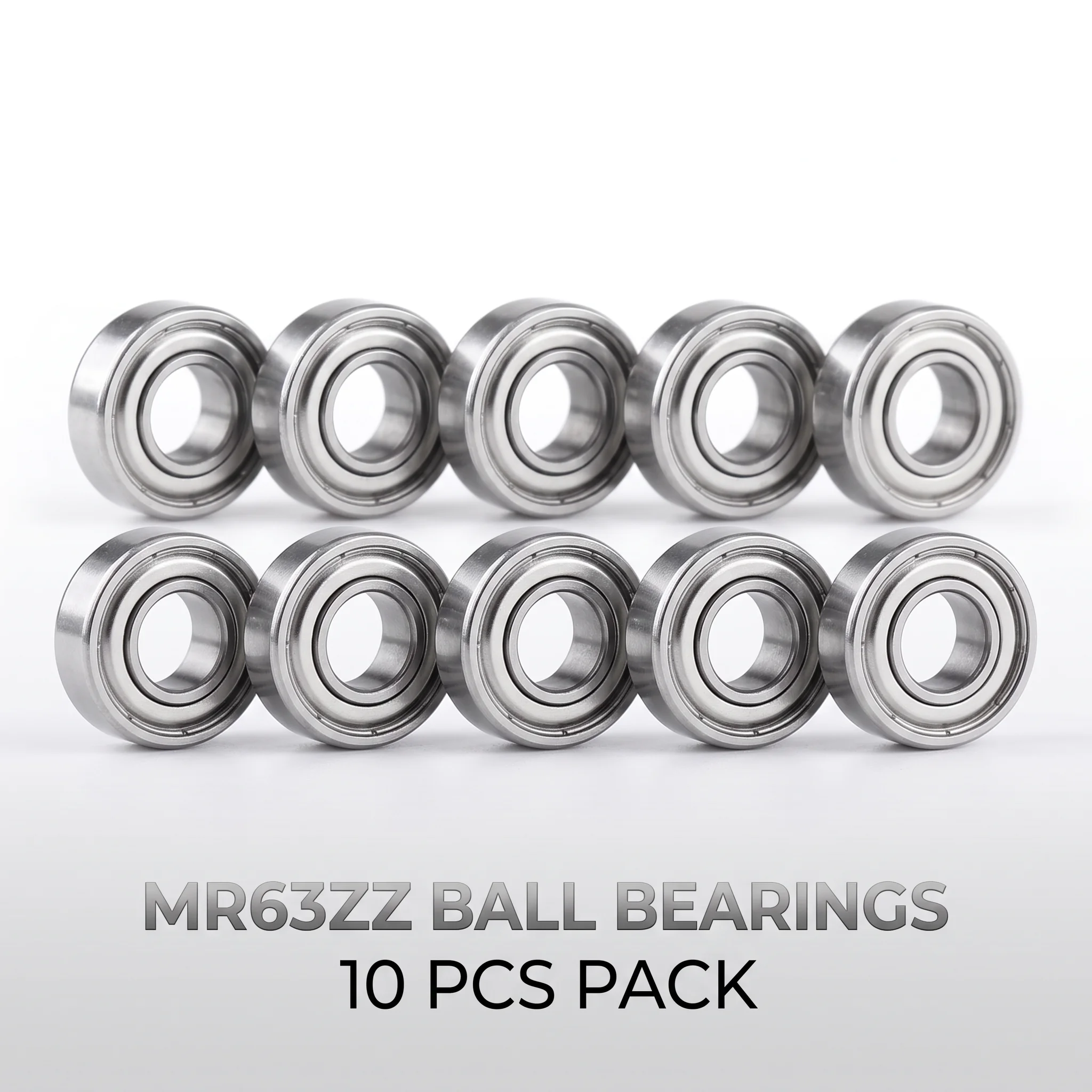 Ball Bearing MR63ZZ Double Shielded Miniature Ball Bearings 3x6x2.5mm for 3D Printer Model Making Steel Bearing
