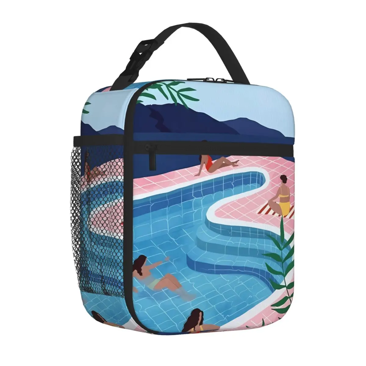 Bestselling Pool Ladies - David Hockney Three Compartment Travel Lunch Bag Hospital Visiting Carry Lunch Bag