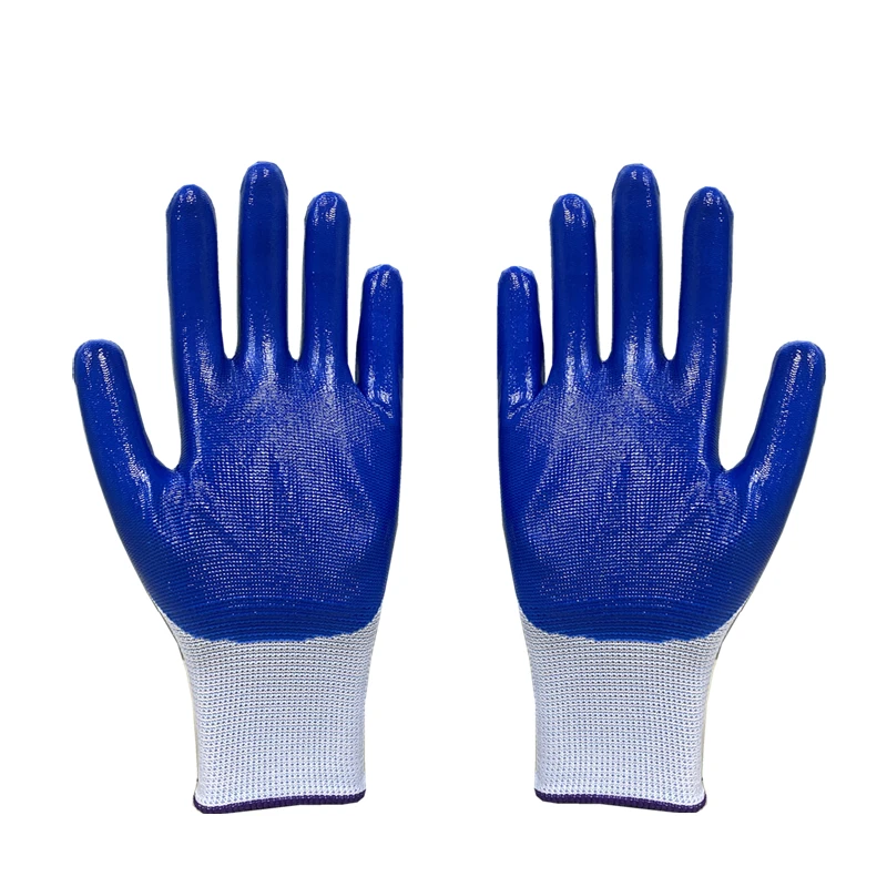 10 pairs of work gloves (made of blue nylon material, with polyurethane coating) 20 pairs of industrial protective gloves