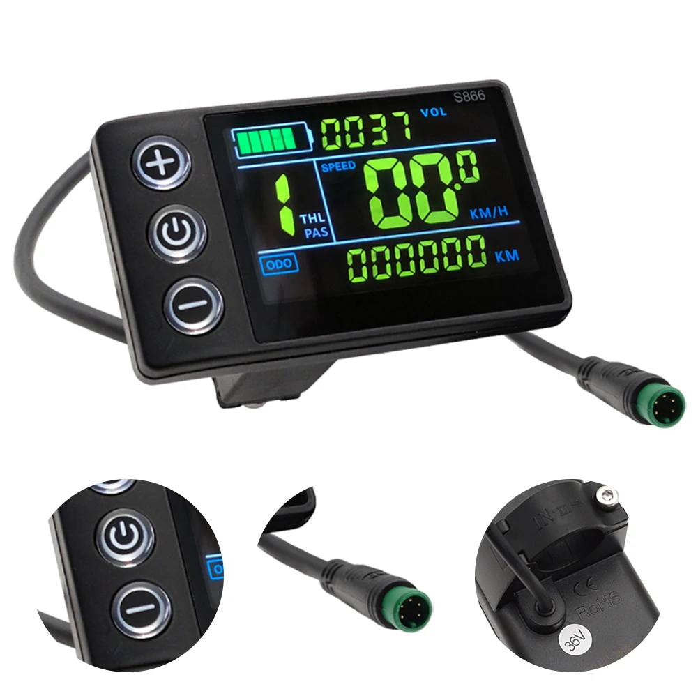 

Дисплей LCD для электровелосипеда 24В/36В/48В, водонепроницаемая панель управления для электросамоката, измерительный прибор для велопрогулок на открытом воздухе