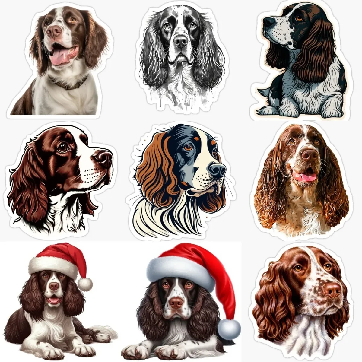 

Cute Springer Spaniel Dog Creative PVC Waterproof Stickers Accessories for Decorate Car Wall Fridge Table Bicycle Room