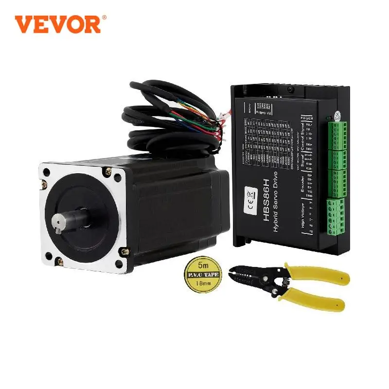 VEVOR Nema34 12N.m Closed Loop Stepper Motor W/ Hybrid Servo Driver Kit HSC86H 2 Phase for CNC Engraving Laser 1000 Line Encoder