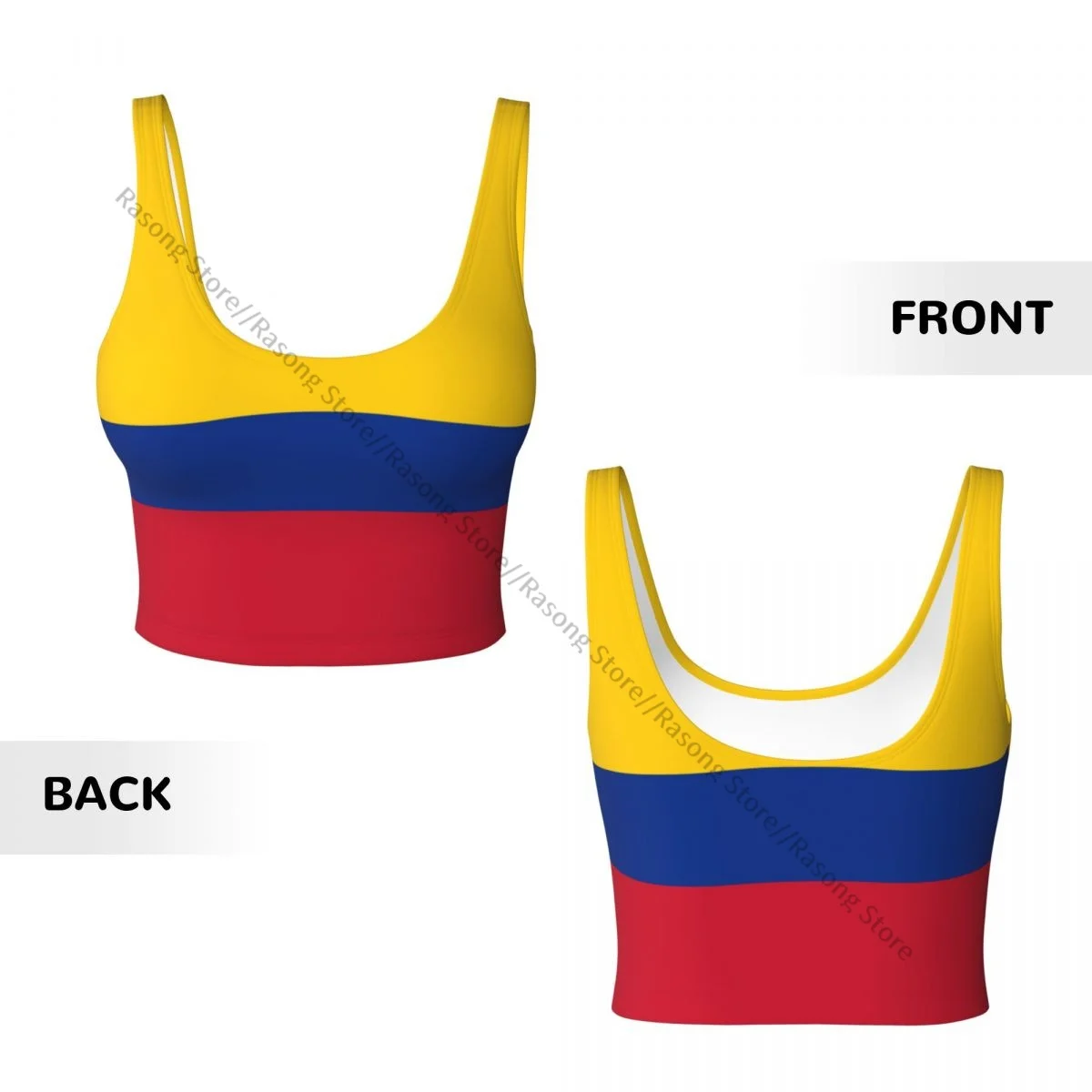 Yoga Vest Women Gym Sports Crop Tops Flag Of Colombia.svg Streetwear Workout Breathable Tank Top Female