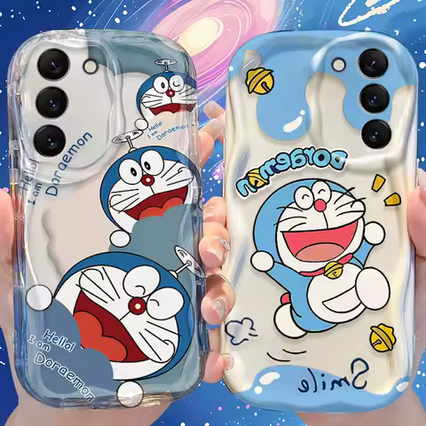 Doraemon Wave Case for Samsung Galaxy S25 S24 S23 S22 S21 Ultra Plus S20 FE A73 A72 A71 A56 A55 A54 5G A52 A52S A51 4G Cover