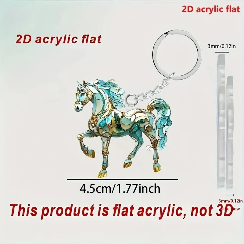 لطيف الكرتون الإبداعية كريستال الحصان الاكريليك قلادة المفاتيح قلادة سحر المجوهرات حقيبة الظهر اكسسوارات الهدايا