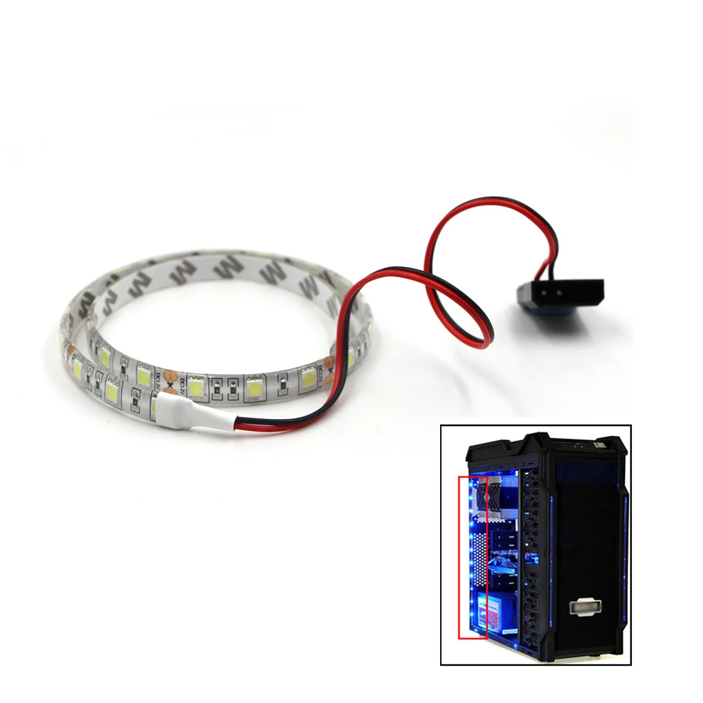 PC led strip Computer Case Adhesive tape Light 5050 SMD Flexible LED Strip 12V PC Background light red yellow green RGB Colors