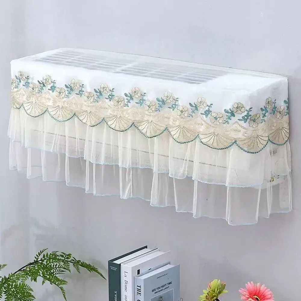 

Lace Embroidery Flower Air Conditioner Dust Cover Dust-proof Windproof Air Conditioner Protective Sleeve Washable