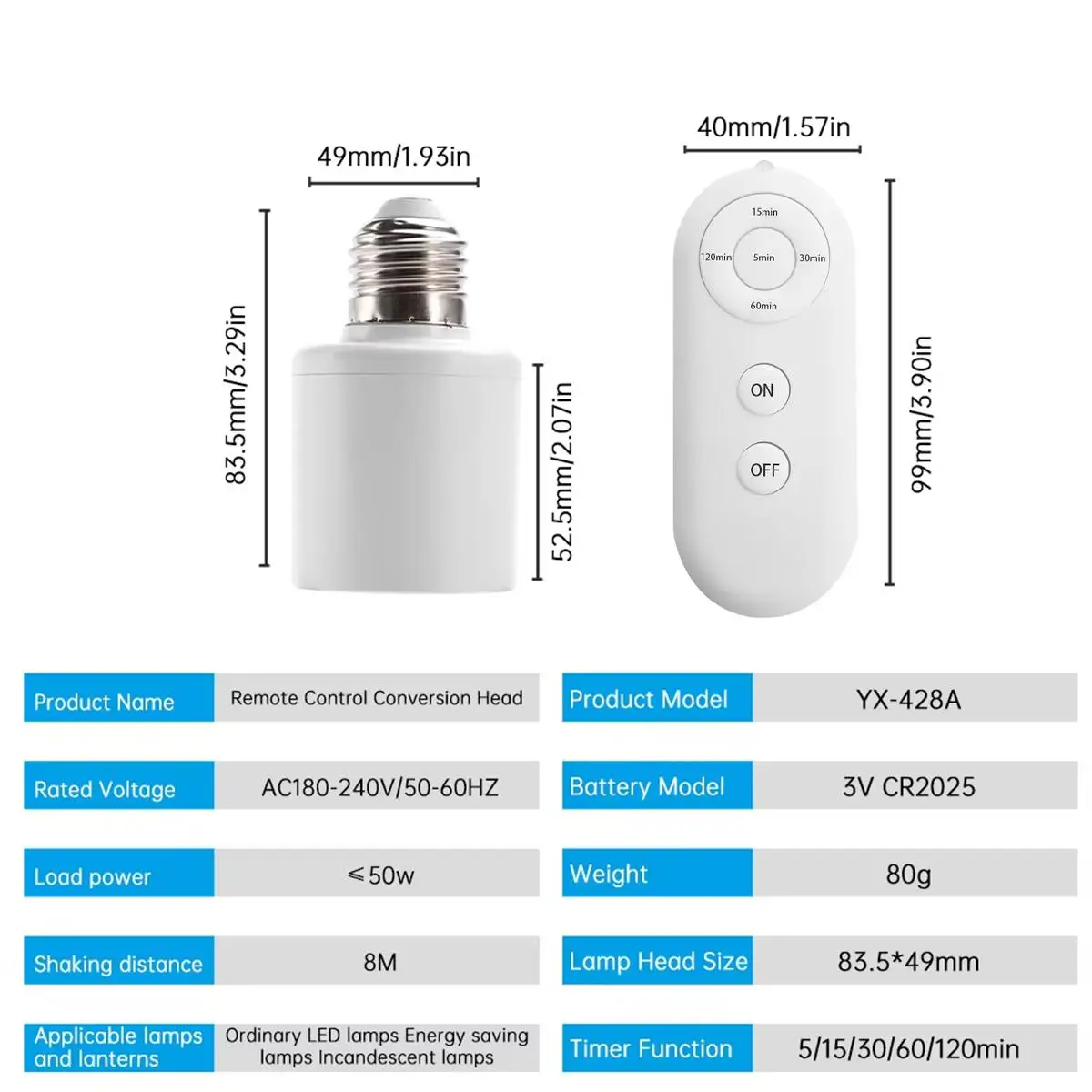 E27 Lamp Holder 85-265v Bulb With Switch Timer Radar Induction Light Fixture Multi Socket Remote Control Lamps Holders For Room