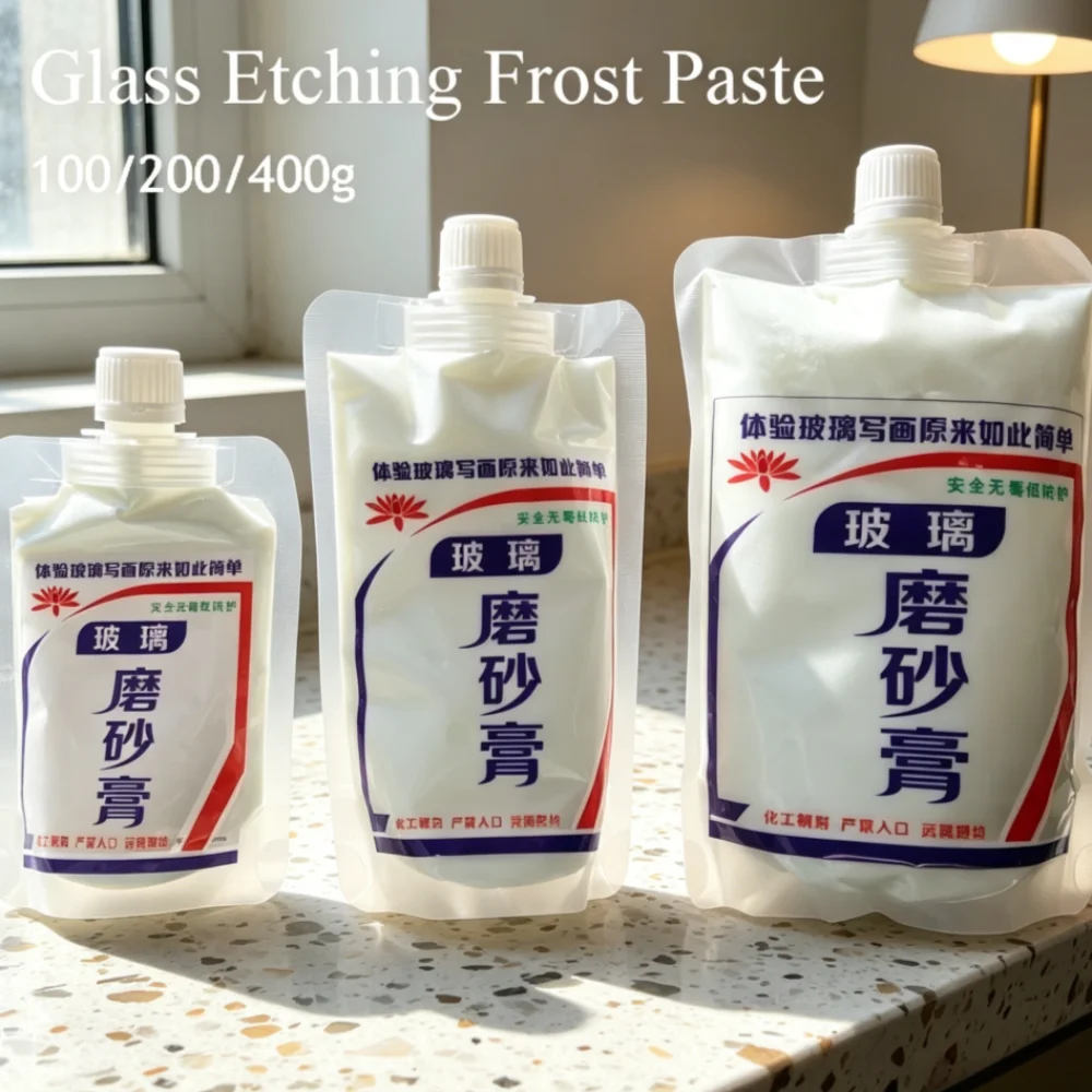 100/200g Glass Etching Frost Paste Glass Record Engraving Cream Painting DIY Tools