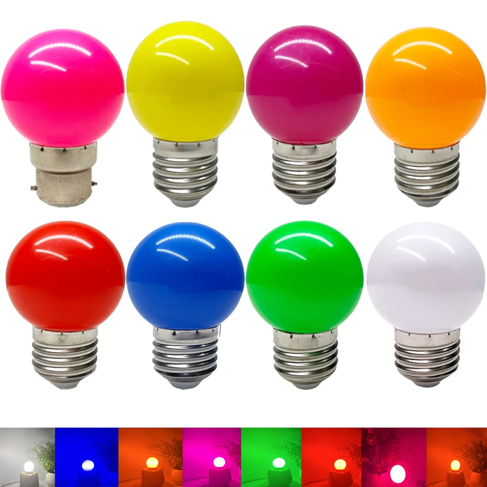 E27 B22 Colorful Led Light Lampada Ampoule 2W AC 110V 220V G45 Globe Bulbs Home Decoration Led Bulb Lamp Bomlillas