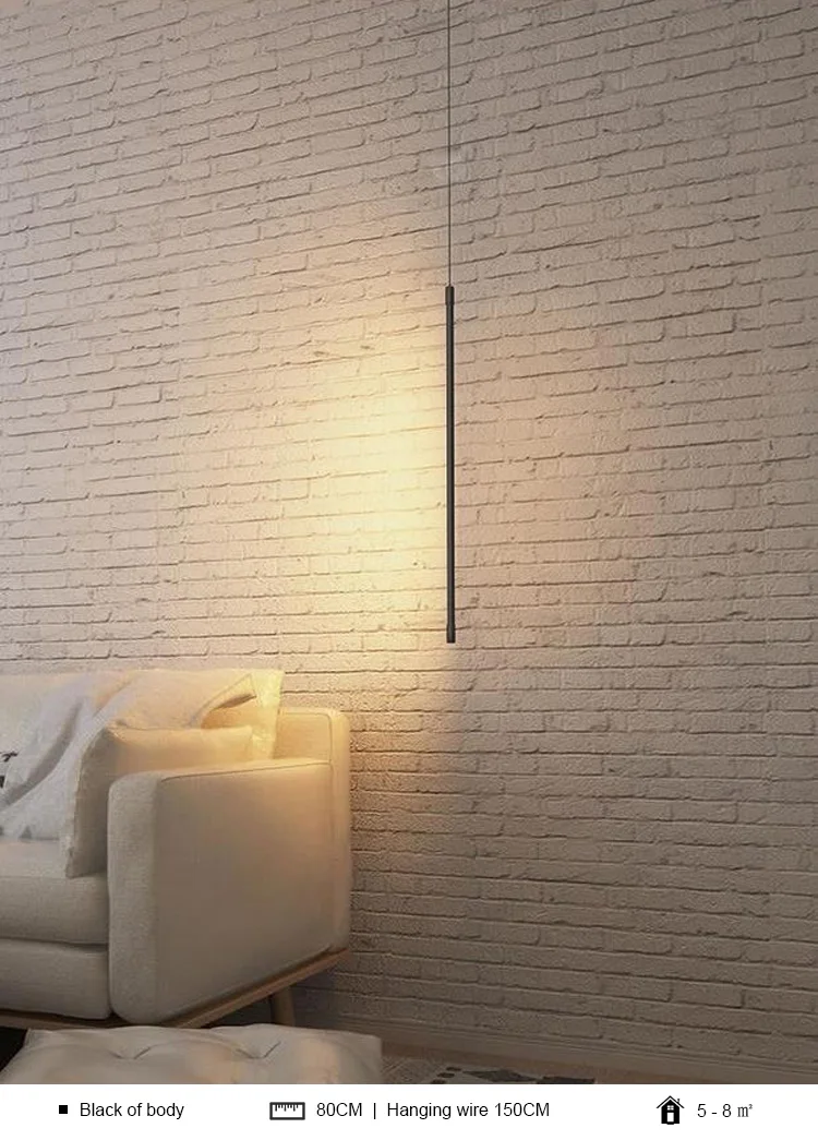 Modern LED Longer Pendant Lights Home Decor Hanging Lamp Dining Room Bedroom Bath Bedside Background Chandeliers Fixtures