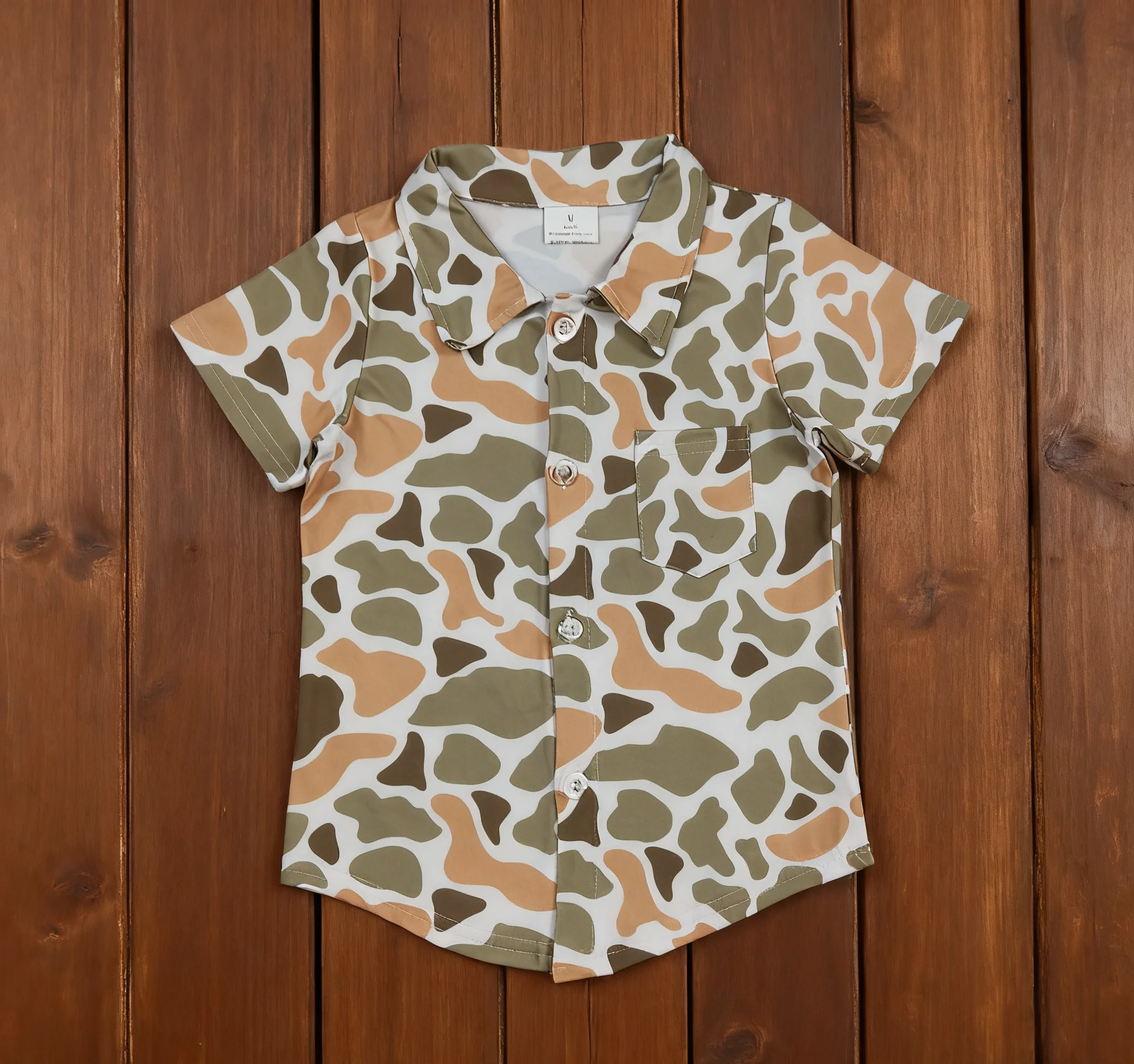 

Z915-05 BT1312 Детская осенняя одежда, рубашка с камуфляжным принтом и короткими рукавами, топ для маленьких мальчиков