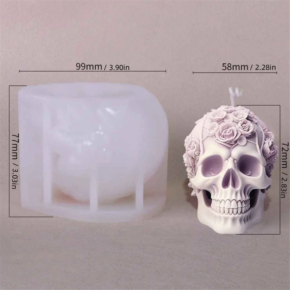 RANA-Molde de vela de calavera rosa, bricolaje, pastel de Chocolate, hecho a mano, decoración de Halloween, molde A