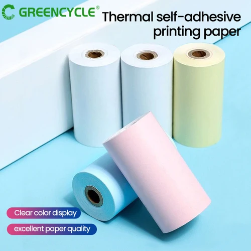Rollos de papel térmico para impresora de 57x25mm, papel fotográfico, papel adhesivo autoadhesivo colorido para Mini impresora, cámara de impresión instantánea para niños