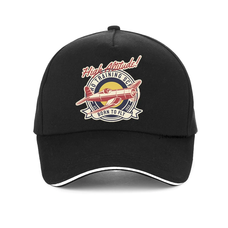 

Interesting High Altitude BORN TO FLY Vintage Airplan Baseball Cap Outdoor Travel High Altitude born men Sport Trucker hat