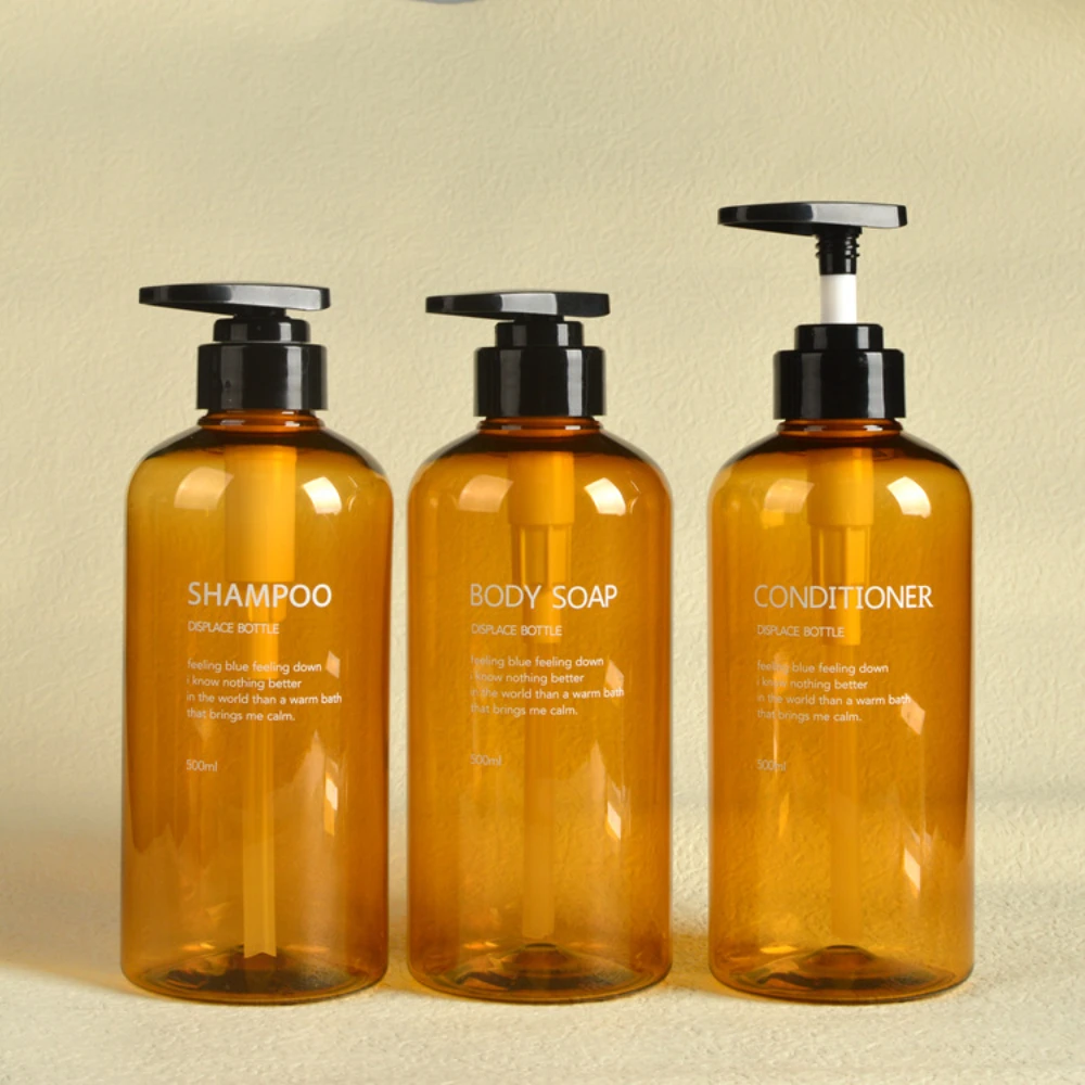 500ml shampoo bottle, round shoulder shampoo bottle, 300ml thick wall conditioner bottle, lotion filling bottle