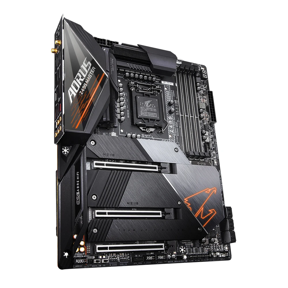 Imagem -03 - Placa-mãe Master Aorus Chipconjunto Z490 Soquete Lga 1200 para o 10 ° 11th Core Cpu Atx Placa-mãe Usada