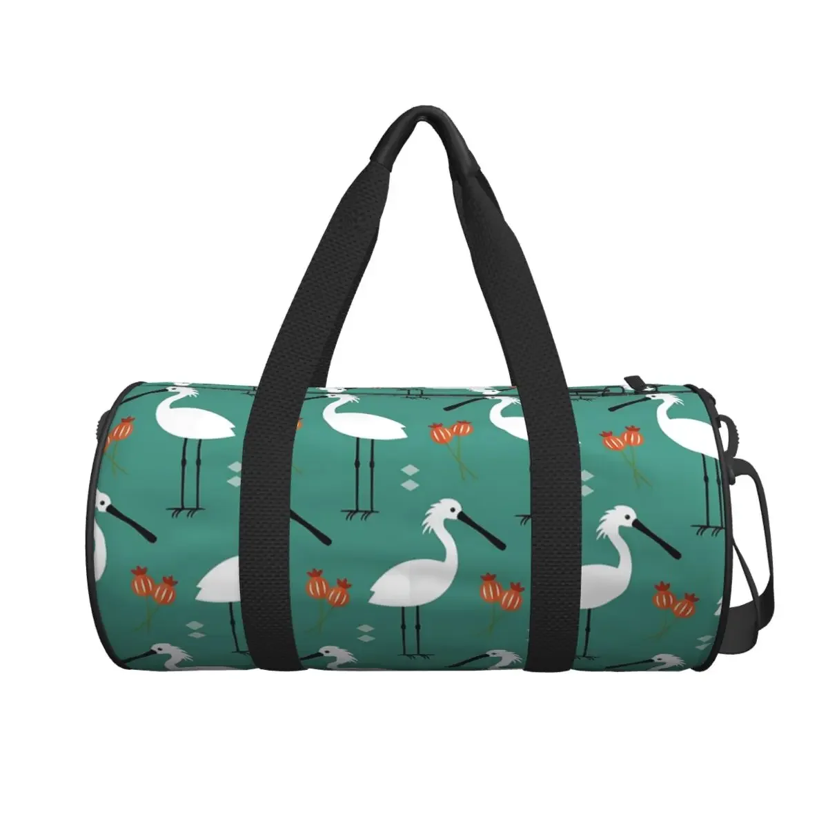 Spoonbills On Blue Large Duffle Gym Bag Multi-Functional Duffle Travel Bags Handbags Fitness bag