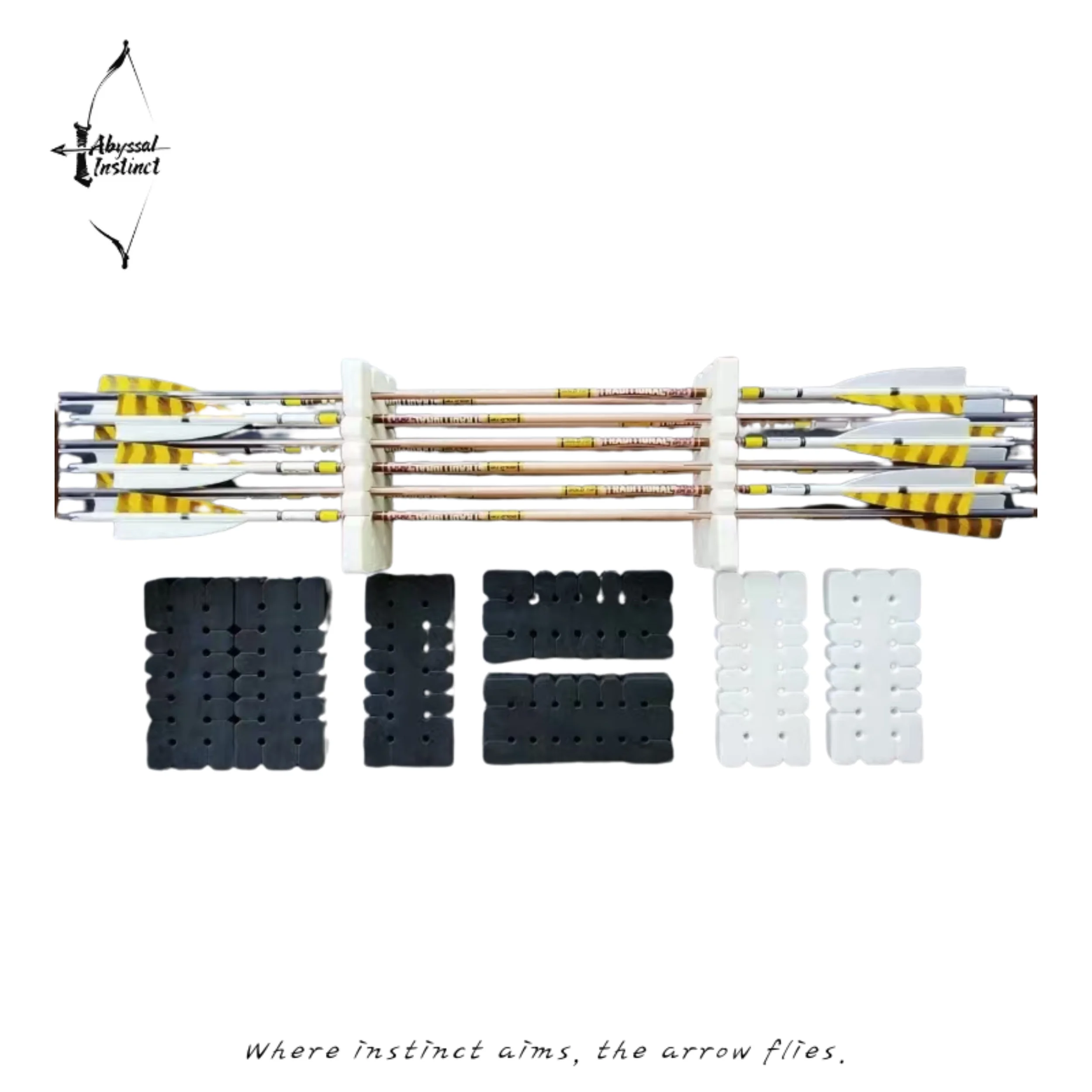 Arrow Display Stand for Hunting - 14 Slot PVC Arrow Rack, Organized Storage for Recurve & Traditional Bow Arrows