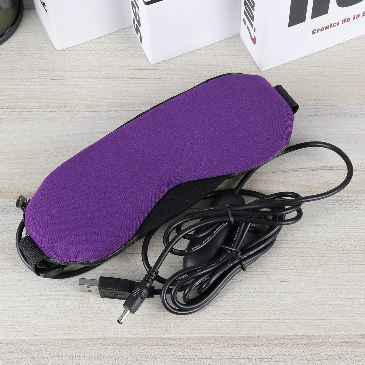USB Steam Eye Mask Smooth Sleep Mask Hot Cold Adjustable 30Min Auto Power Off Eye Comfort for Office Home Travel Grey