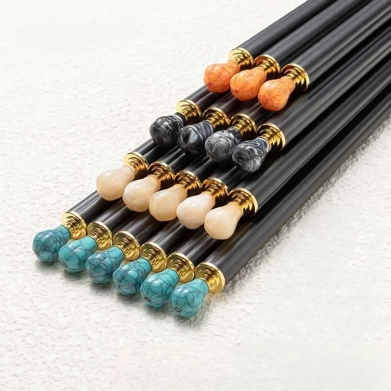 High Quality Chinese Chopsticks Japanese Sushi Sticks Korean Chopsticks Reusable High End Alloy Chop Dishwasher Safe Tableware