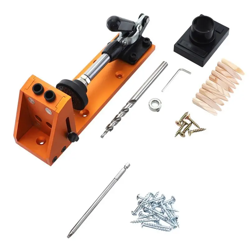 YANA50I Woodworking Bevel Hole Tool 9.5Mm Aluminum Alloy With Base Vacuum Cleaner Woodworking Drilling Hole Locator