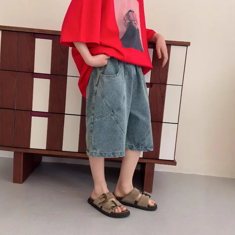 

Boys' Summer Denim Shorts 2026 New Children's Loose Casual Pants Korean Version Pants Children's Fashion Trend
