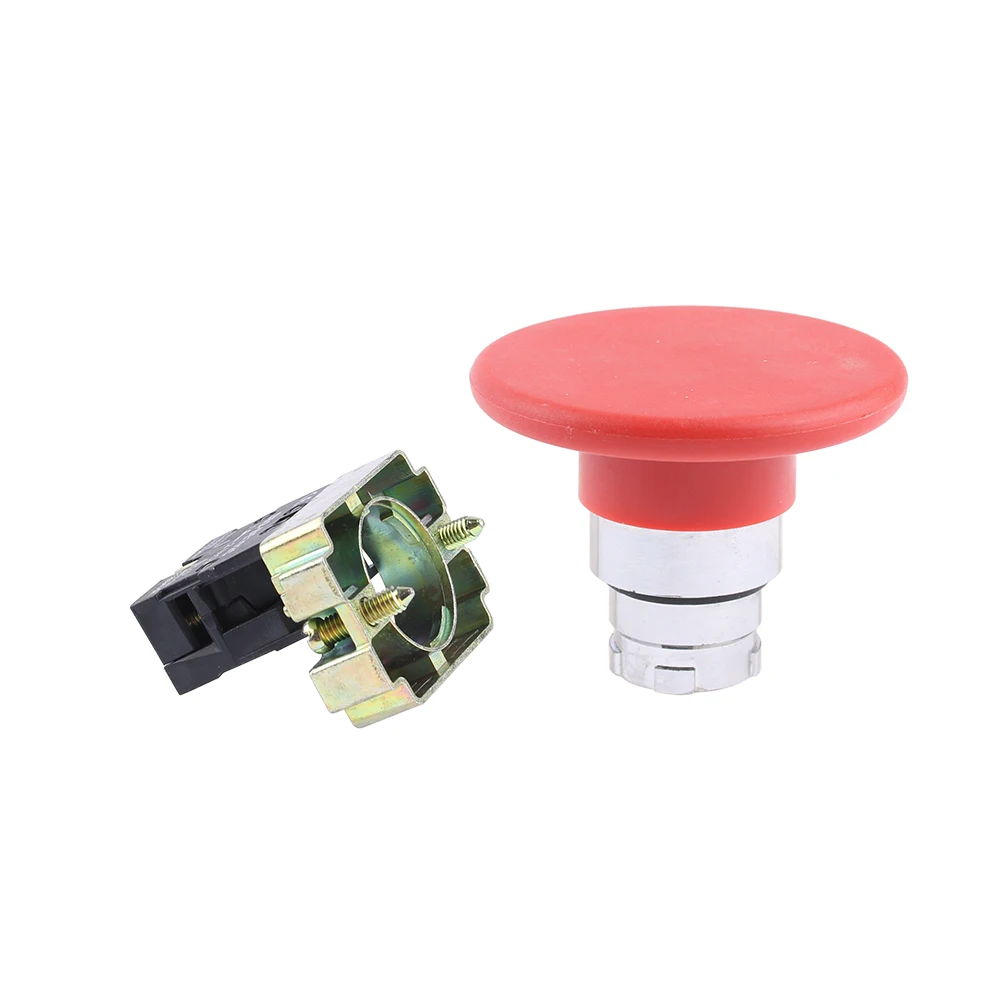1pc 22mm XB2-BR21 BR31 BR42 1NO/1NC Mushroom Head Push Button Switch XB2-BC21 BC31 BC42 BC61 BC51 Momentary Reset Red Green