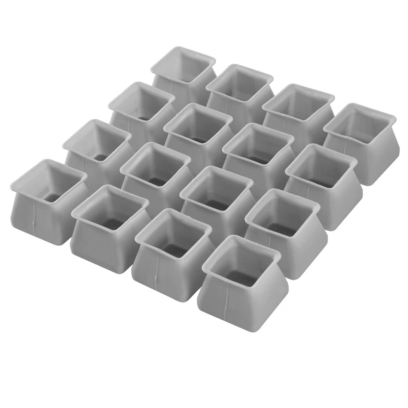 

16Pcs Chair Leg Caps Silicone Floor Protector Square Furniture Table Feet Cover Anti-Slip Bottom Chair Pads