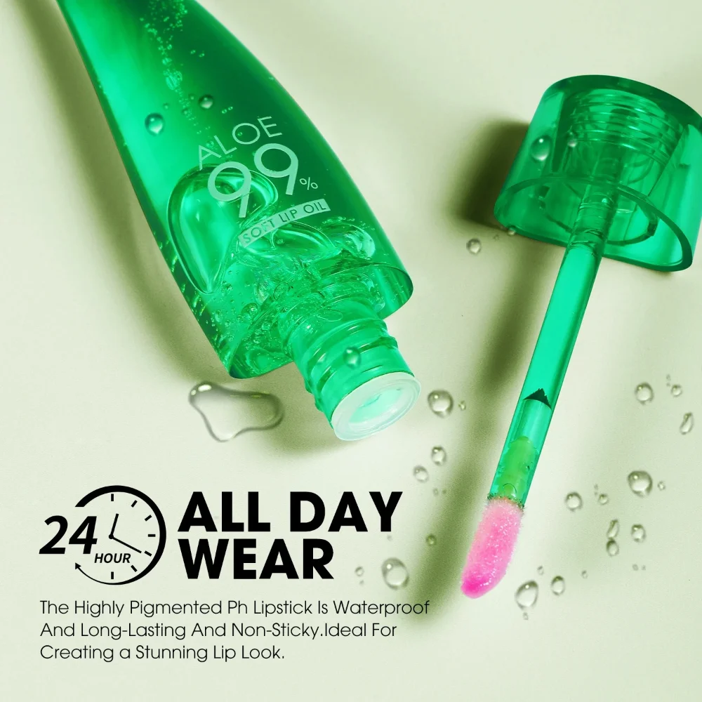 アロエベラ カラーチェンジング リップグロス、保湿リップオイル、防水、長持ちする輝き、簡単に塗れる、すべての方に安全、クリスマスとハロウィン