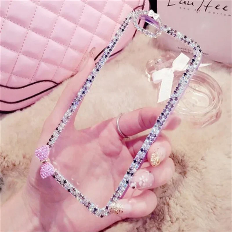 Fashion Bling Diamond Rhinestone Soft TPU Clear Phone Case For iphone 15 14 16 12 13 mini 16Pro Max XR XS MAX 16Plus Back Cover