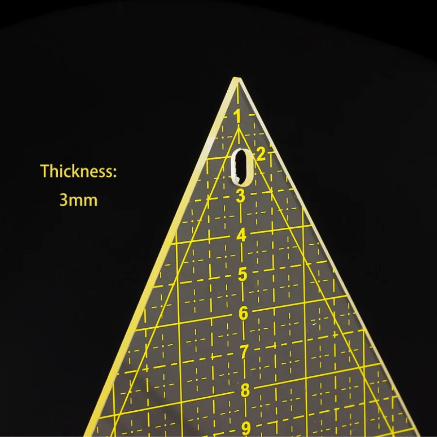 Patchwork Sewing Ruler Large Triangle Equilateral 23cm Yellow Ruler DIY Sewing & Quilting Tools 1pc