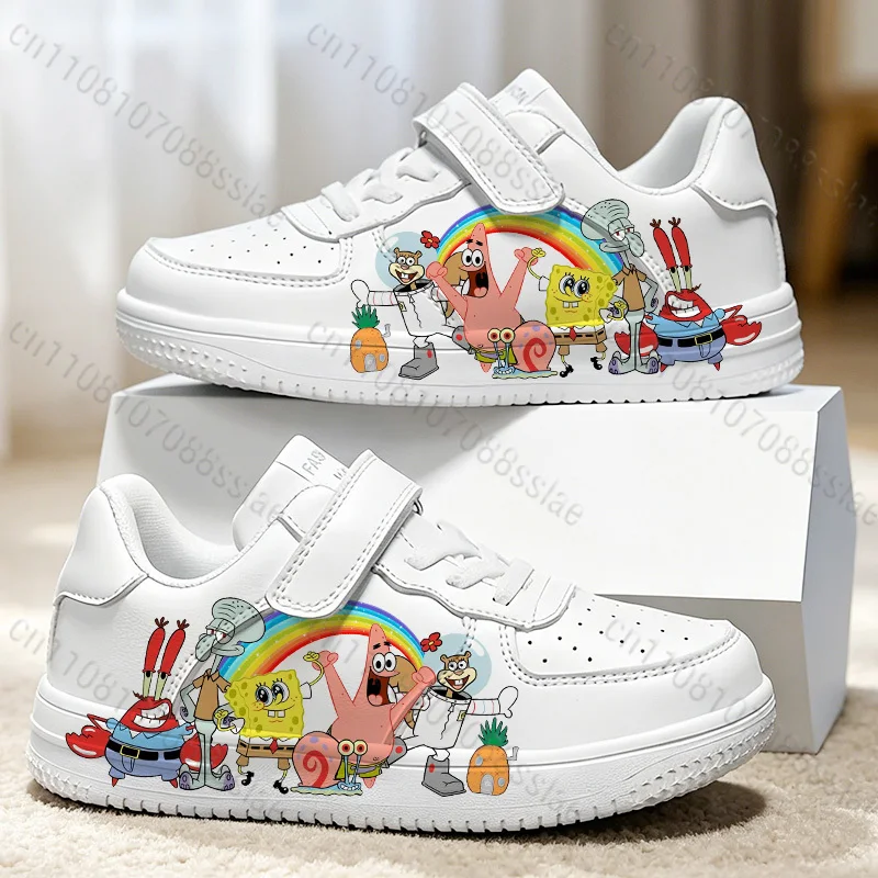 SpongeBobs Cartoon Pattern Girls Boys Children Teenager Student Parent Child Lightweight Comfortable Non-slip Casual Shoes