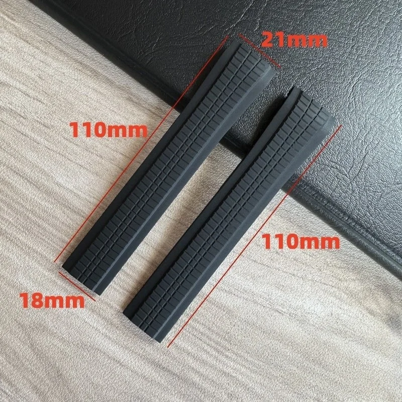 21mm Steel Studs Silicone Watch Band For Patek Philippe Aquanaut 5164 5167 Black Rubber Strap Sweatproof Wrist Bracelet For Men