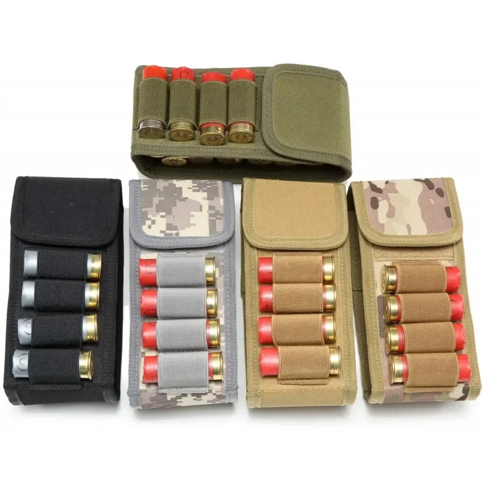 16 Round Shotgun Shell Holder Hunting Pouch Molle Waist Bag 12Gauge 12GA Outdoor Hiking Bullet Ammo Cartridge Magazine Holster