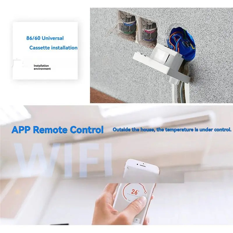 [NEWA76K!】 Tuya Smart Thermostats For Air Conditioner With WIFI Remote Control Smart Knob Thermostat LED Temperature Control Swi