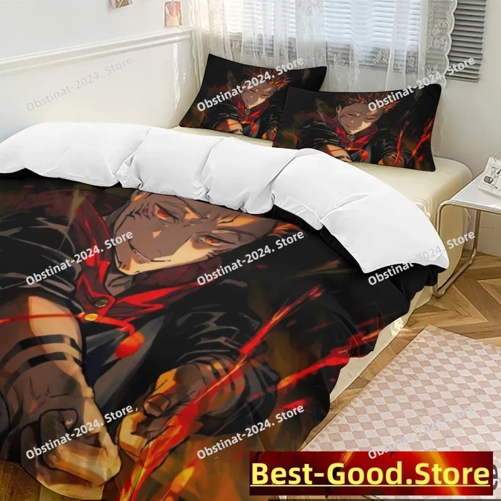 

Anime Jujutsu Kaisen Bedding Set Duvet Cover Bed Set Quilt Cover Pillowcase Comforter king Queen Size Boys Adult Bedding Set