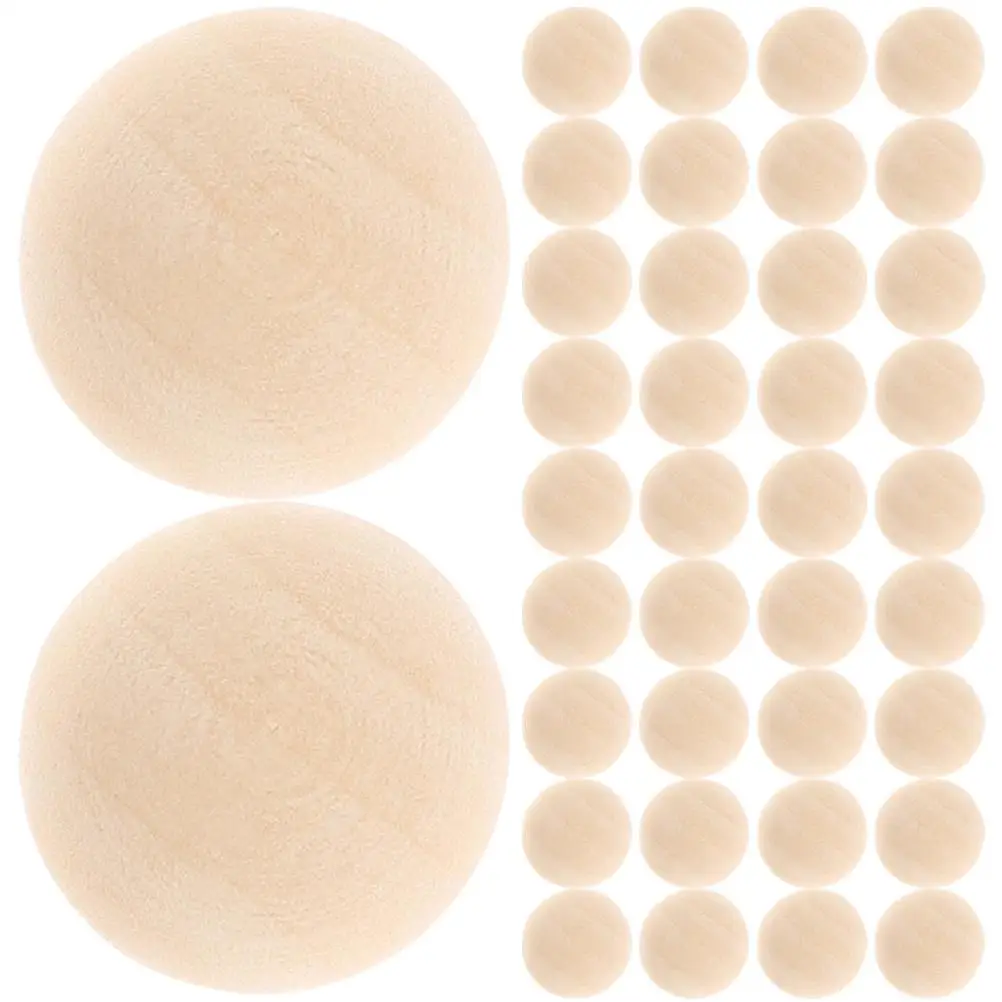 

100 Pcs Wooden Beads Balls Craft Mini Rustic Beige Unfinished DIY Jewelry Bracelets Necklace Garlands Gifts
