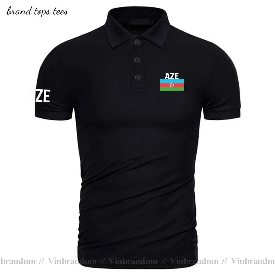 Azerbaijan Azerbaijani polo shirts men short sleeve white brands printed for country 2021 cotton nation team flag new casual AZE