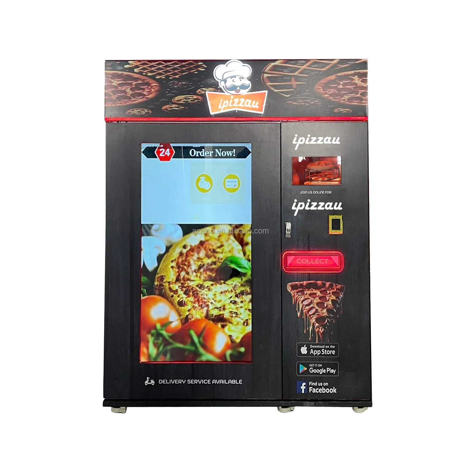 YG Customized Big Touch Screen Hot Pizza Vending Machine With Bank Card Reader Outdoor Business Self-service Robot Fast Food Fu