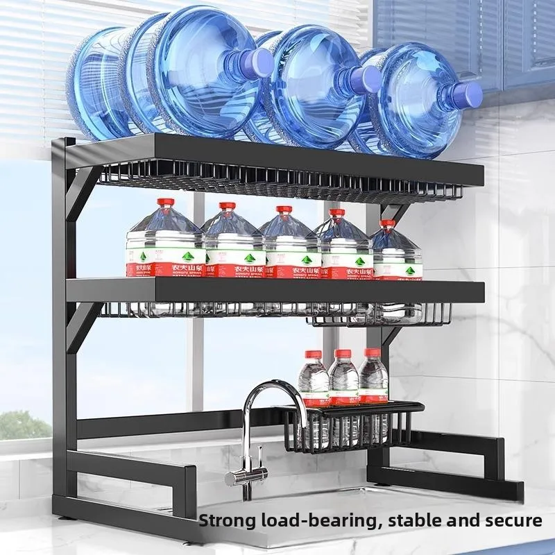 산업용 스테인리스 스틸 주방 싱크 배수구 다용도 식기 홀더 조리대 수납 선반